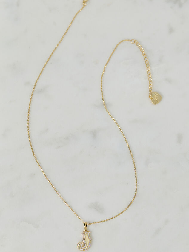 18K Gold Signature Letter Necklace -J Detail 2 - TULLABEE