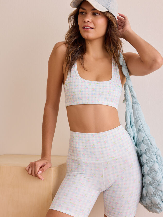 Petal Check Sports Bra Detail 2 - TULLABEE