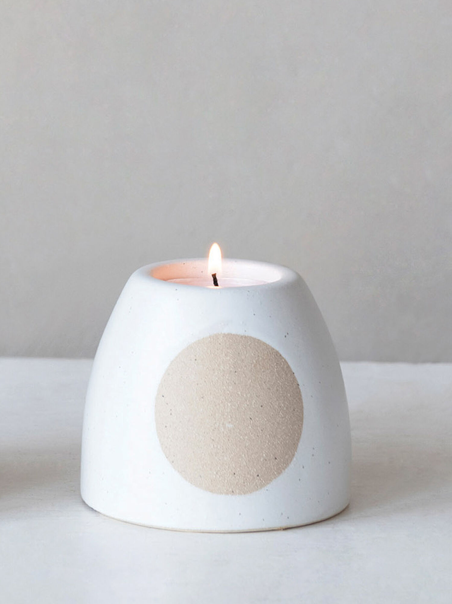 Stone Tealight Candle Holder in White Altar'd State