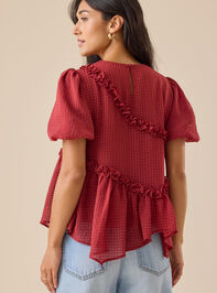 Dolly Ruffle Asymmetrical Top Detail 4 - TULLABEE