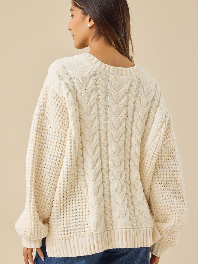 Ella Mixed Cable Sweater Detail 4 - TULLABEE