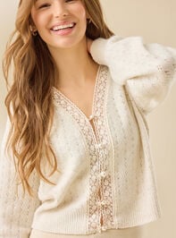 Alayah Pointelle Lace Trim Cardigan - TULLABEE