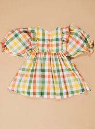 October Plaid Baby Dress Detail 4 - TULLABEE