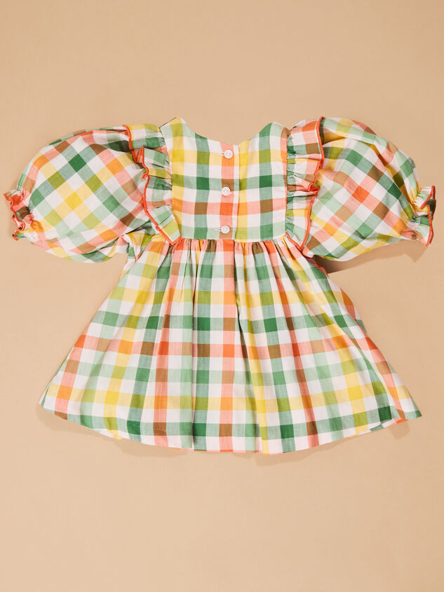 October Plaid Baby Dress Detail 4 - TULLABEE