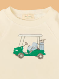 Gabe Golf Cart Embroidered Toddler Sweatshirt Detail 2 - TULLABEE