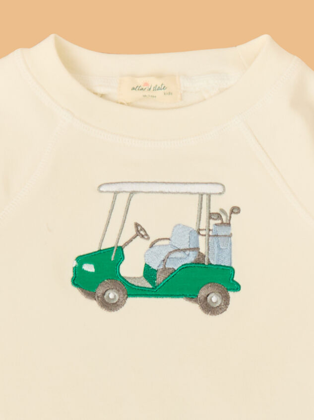 Gabe Golf Cart Embroidered Toddler Sweatshirt Detail 2 - TULLABEE