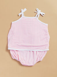 Kylie Gingham Swing Front Bubble Detail 3 - TULLABEE