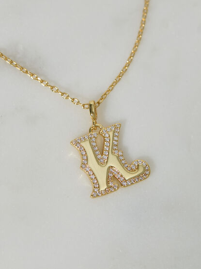 18K Gold Signature Letter Necklace - K - TULLABEE