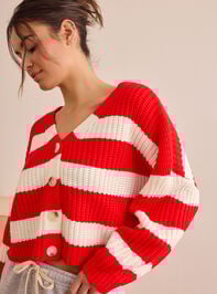 Lined Up Striped Cardigan - TULLABEE