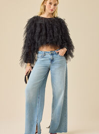 Tatiana Long Sleeve Ruffle Top Detail 2 - TULLABEE