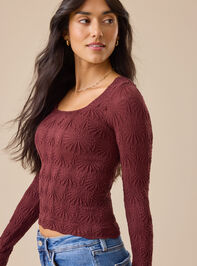 Blaire Seamless Floral Long Sleeve Cami Detail 3 - TULLABEE