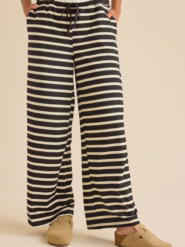 Finley Striped Lounge Pants Detail 2 - TULLABEE