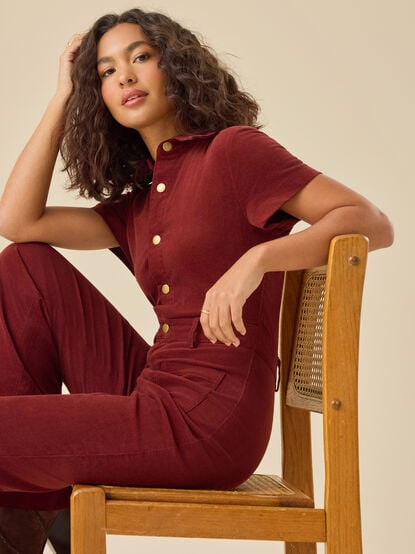 Arlet Corduroy Flare Jumpsuit - TULLABEE