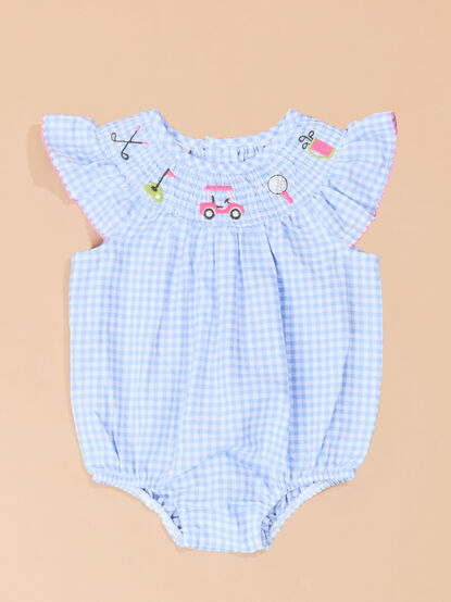 Caddie Cutie Gingham Bubble by Mud Pie - TULLABEE