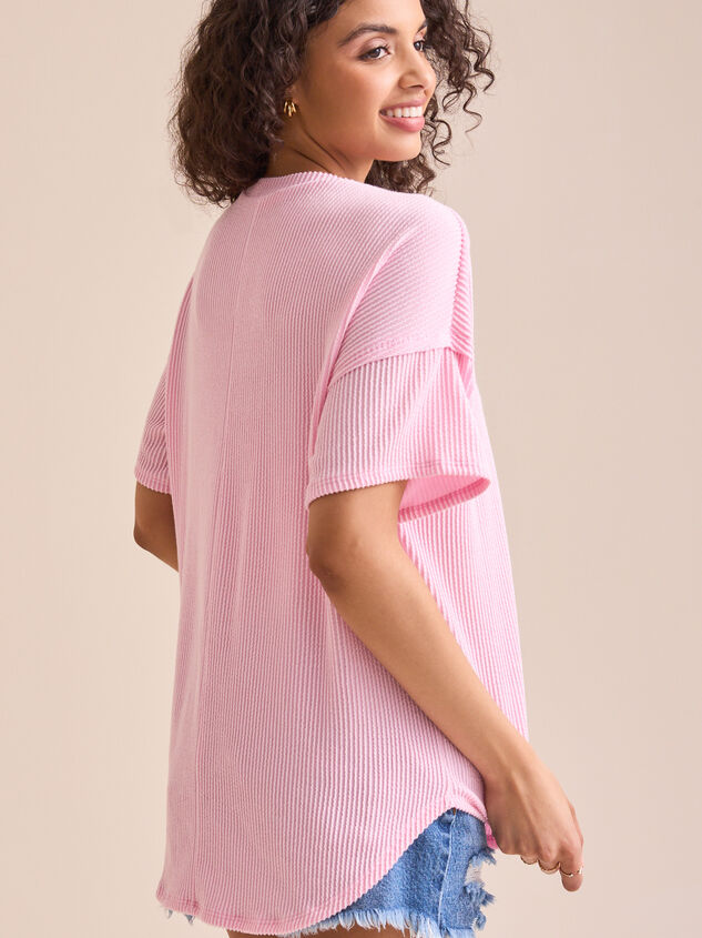 Alessia Ribbed Tunic Top Detail 5 - TULLABEE