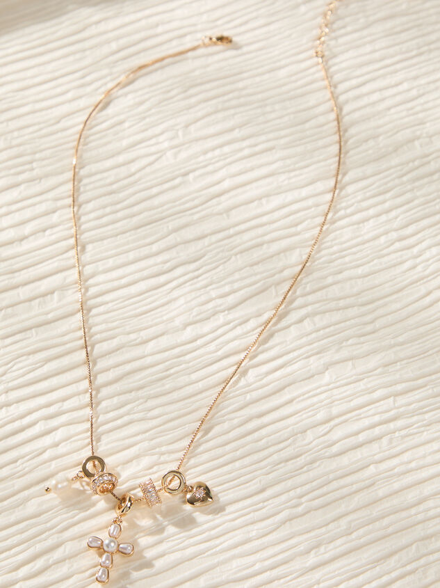 Cross Slider Charm Necklace Detail 2 - TULLABEE