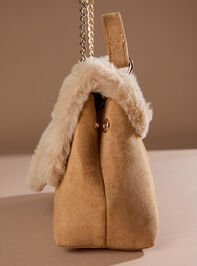 Fawn Suede Crossbody Detail 2 - TULLABEE
