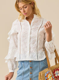 Serena Eyelet Button Up Top Detail 4 - TULLABEE