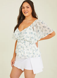 Olive Floral Babydoll Top Detail 4 - TULLABEE