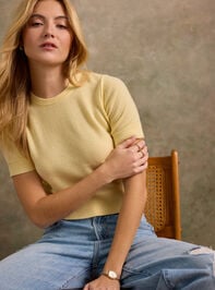 Nova Cashmere Cropped Sweater Detail 3 - TULLABEE