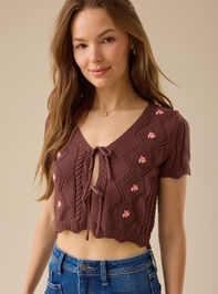Bella Embroidered Tie Front Top - TULLABEE