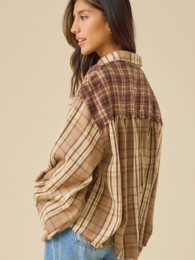 Adelaide Mixed Plaid Top Detail 6 - TULLABEE