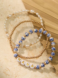 Nana Painted Bead Bracelet Set Detail 2 - TULLABEE