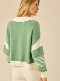 Beth Crop Mixed Media Pullover Detail 5 - TULLABEE