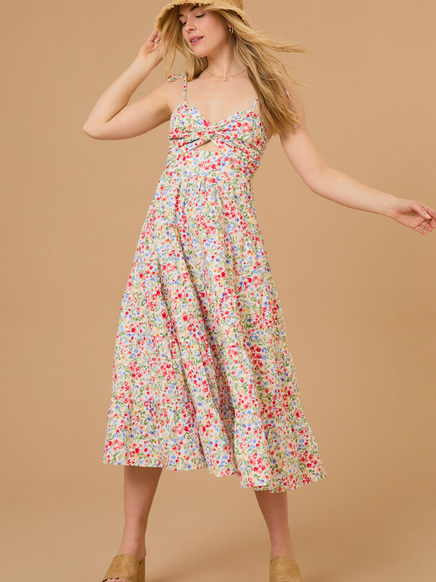 Alivia Floral Midi Dress Detail 2 - TULLABEE