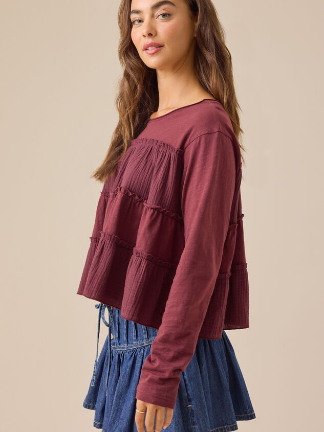 Lila Tiered Babydoll Top Detail 3 - TULLABEE
