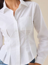 Victoria Pleated Button Up Top Detail 5 - TULLABEE