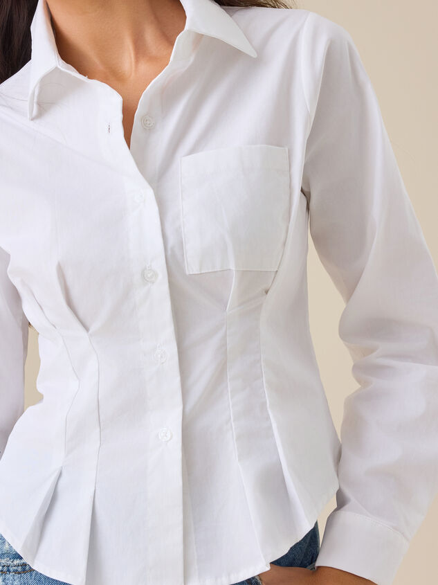 Victoria Pleated Button Up Top Detail 5 - TULLABEE