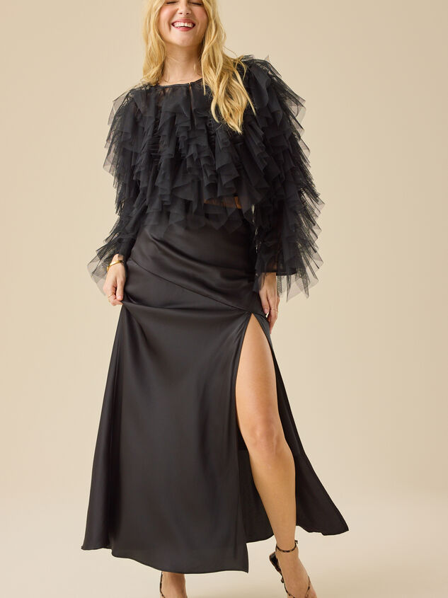 Tatiana Long Sleeve Ruffle Top Detail 6 - TULLABEE