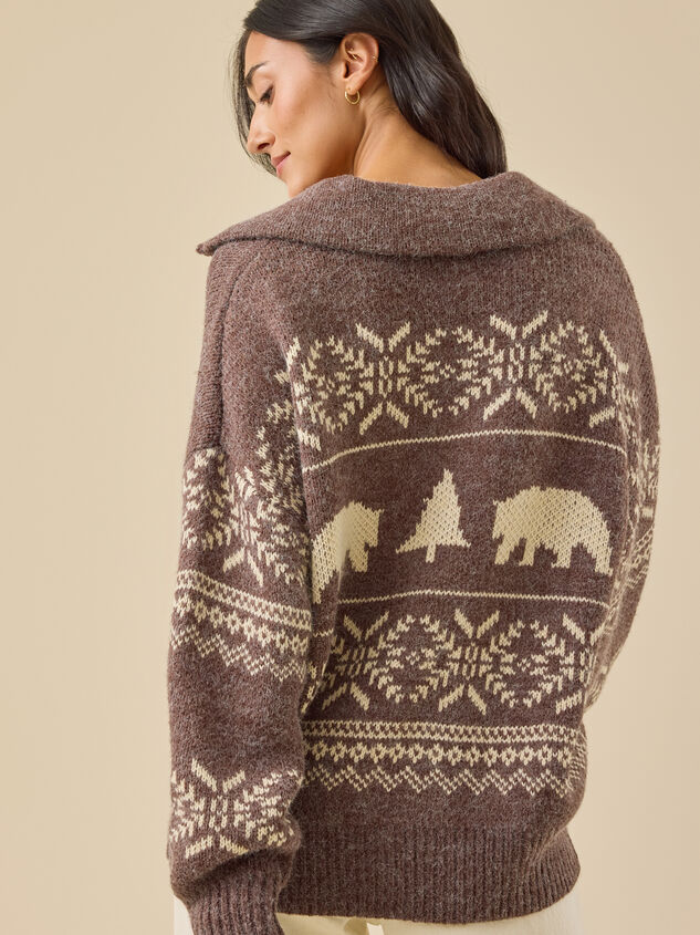 Elowen Bear Quarter Zip Detail 5 - TULLABEE