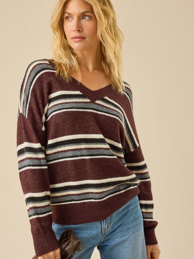 Kayla Oversize Striped Sweater Detail 2 - TULLABEE