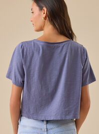 Charly Lace Trim Cropped Tee Detail 5 - TULLABEE