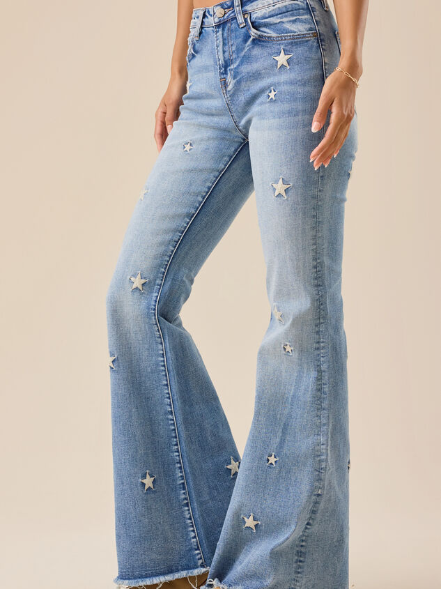 Anslie Star Embroidered Jeans Detail 4 - TULLABEE