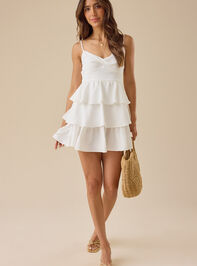 Sara Tiered Mini Dress Detail 3 - TULLABEE