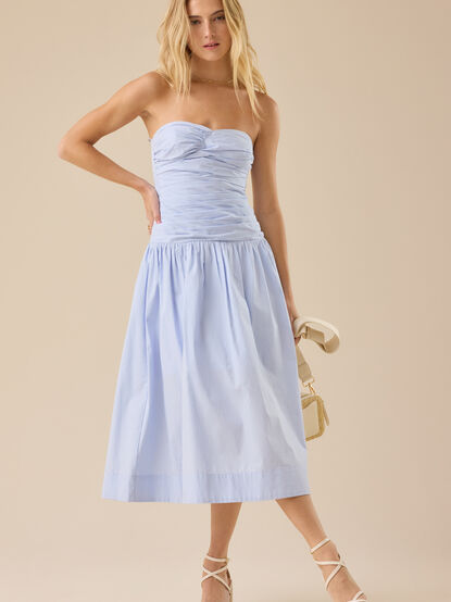 Skylar Poplin Midi Dress - TULLABEE