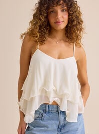 Paityn Ruffle Tie Back Tank Detail 2 - TULLABEE