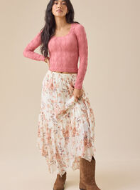 Blaire Seamless Floral Long Sleeve Cami Detail 2 - TULLABEE