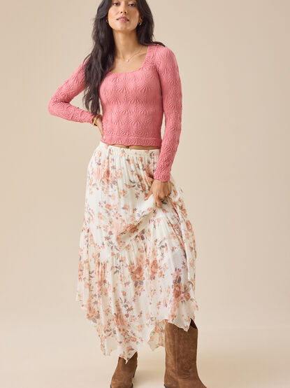 Blaire Seamless Floral Long Sleeve Cami - TULLABEE