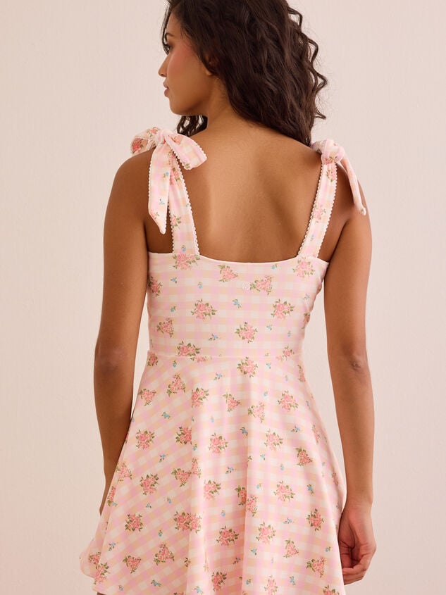Grand Slam Floral Plaid Mini Dress Detail 4 - TULLABEE