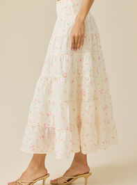 Primrose Tiered Floral Midi Skirt Detail 4 - TULLABEE