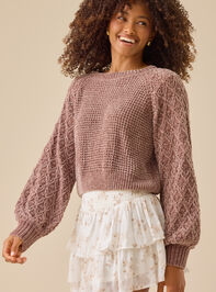 Hailey Chenille Pointelle Sweater - TULLABEE