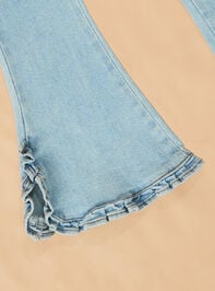 Jilly Ruffle Flare Jeans Detail 2 - TULLABEE