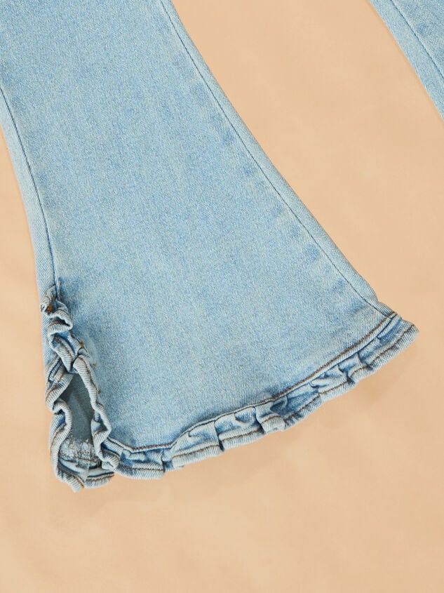 Jilly Ruffle Flare Jeans Detail 2 - TULLABEE