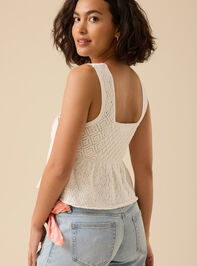 Sloane Pointelle Floral Tank Detail 4 - TULLABEE