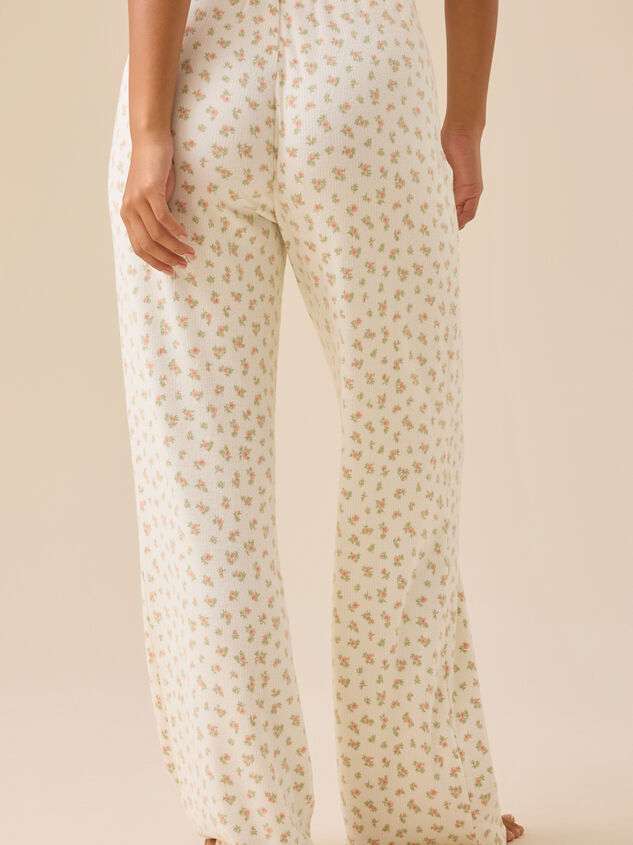 Tina Floral Ribbed Pants Detail 4 - TULLABEE