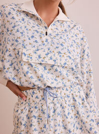 Floral Sprint Quarter Zip Detail 2 - TULLABEE